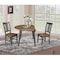 International Concepts 42 in. Solid Wood Round Dual Drop Leaf Dining Table with 2 Chairs in Hickory/Washed Coal K45-42DL-C10-2 - alternate 6